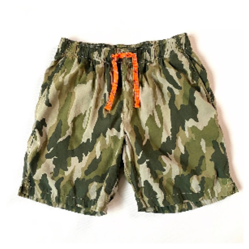 Like New Crewcuts Camouflage Shorts with Bright Orange Accents